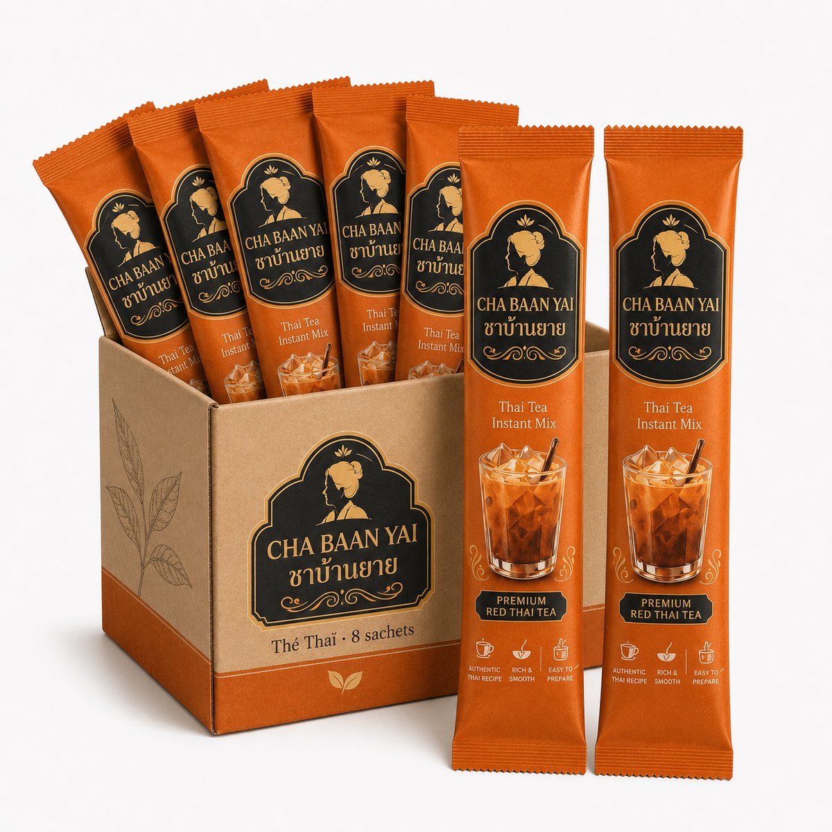 Pack de 8 sachets instantanés Cha Baan Yai, à venir